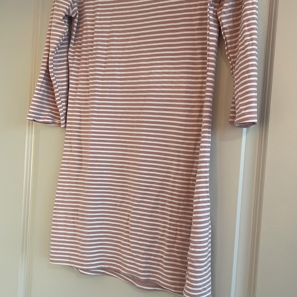 White and Muave Stripe Dress - Picture 6 of 6